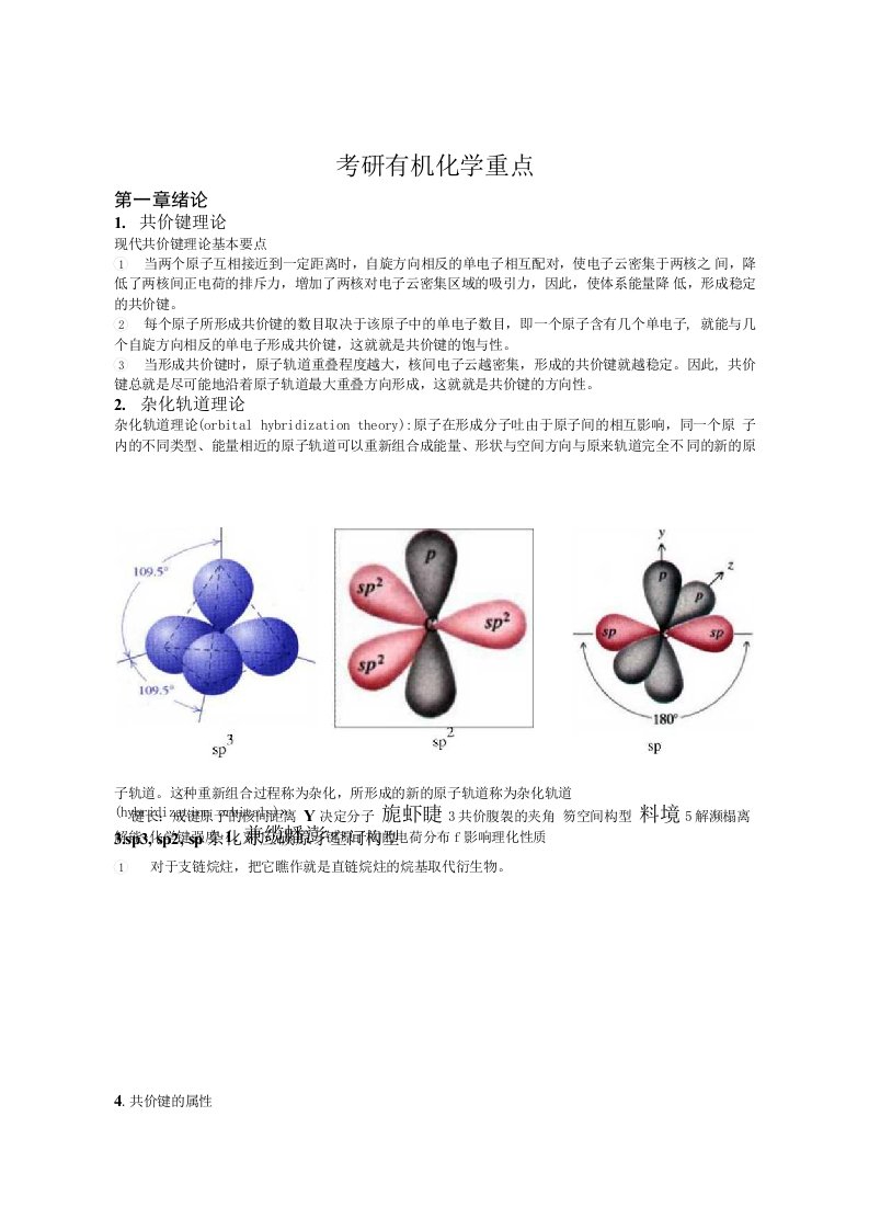 考研有机化学重点