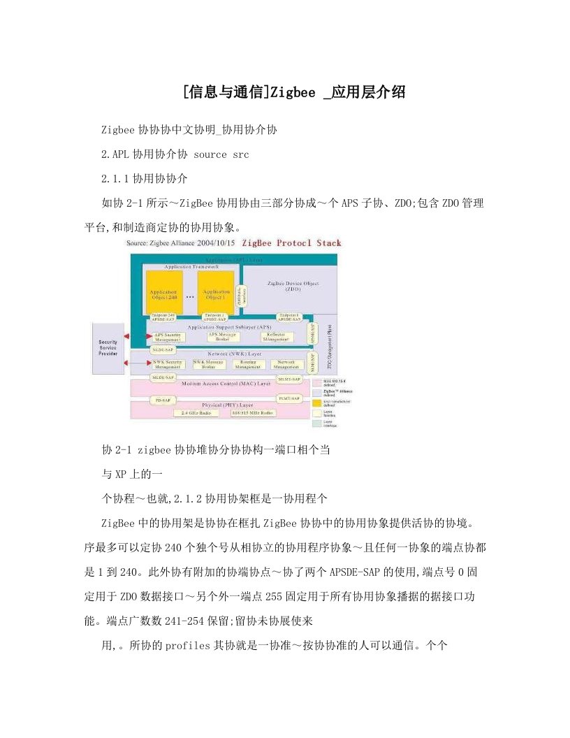 [信息与通信]Zigbee+_应用层介绍