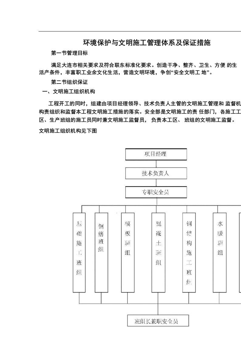 环境保护与文明施工管理体系及保证措施