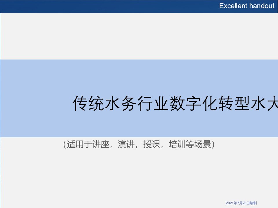 《传统水务行业数字化转型水大会》PPT课件模板
