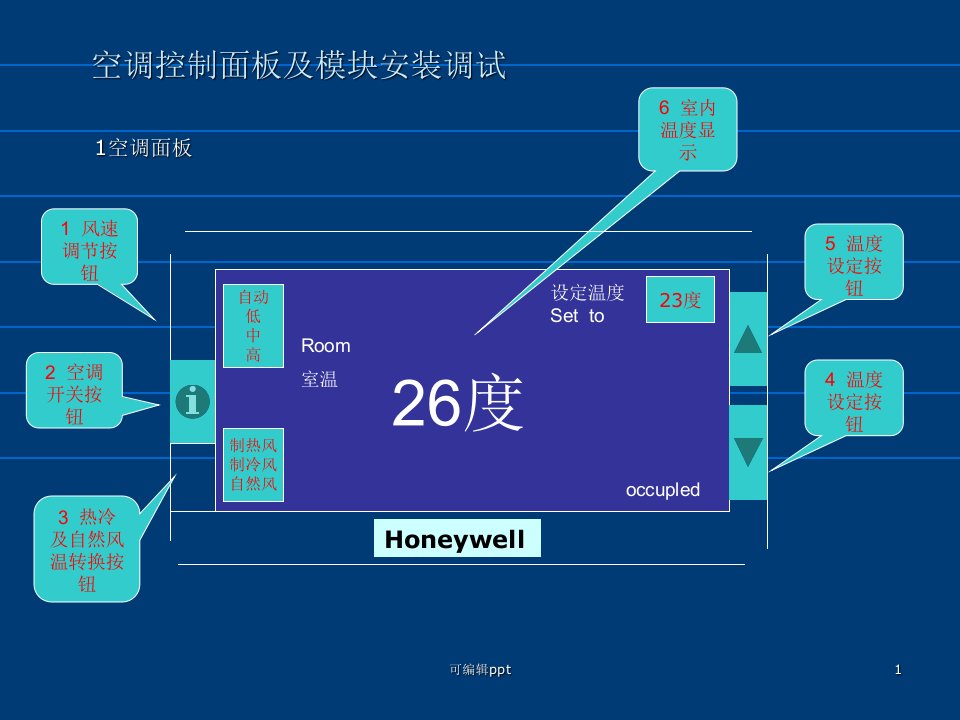 Honeywell空调控制面板及模块安装调试说明