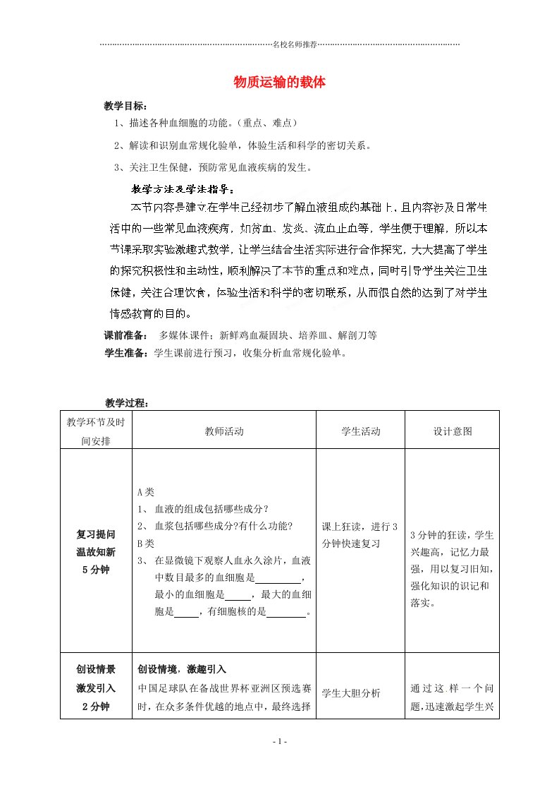 初中七年级生物下册