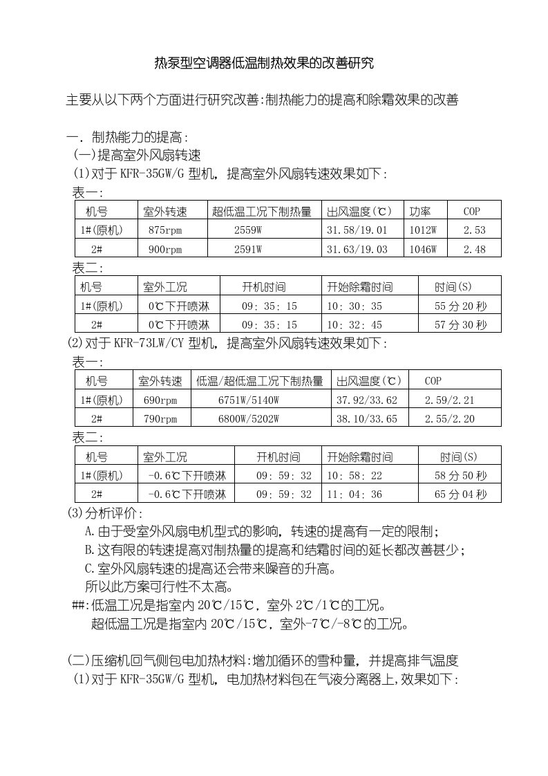 低温制热技术交流