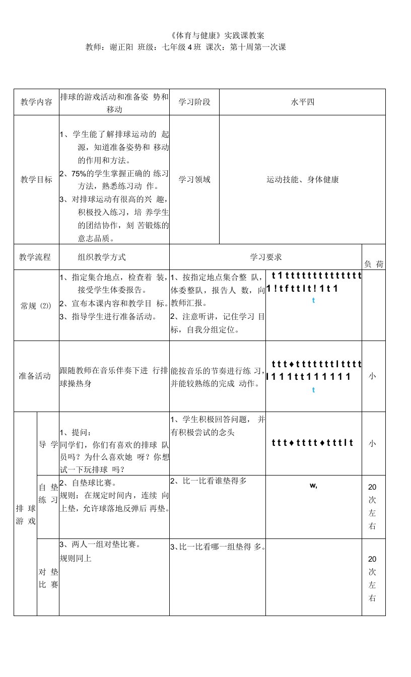 初中体育与健康人教七年级