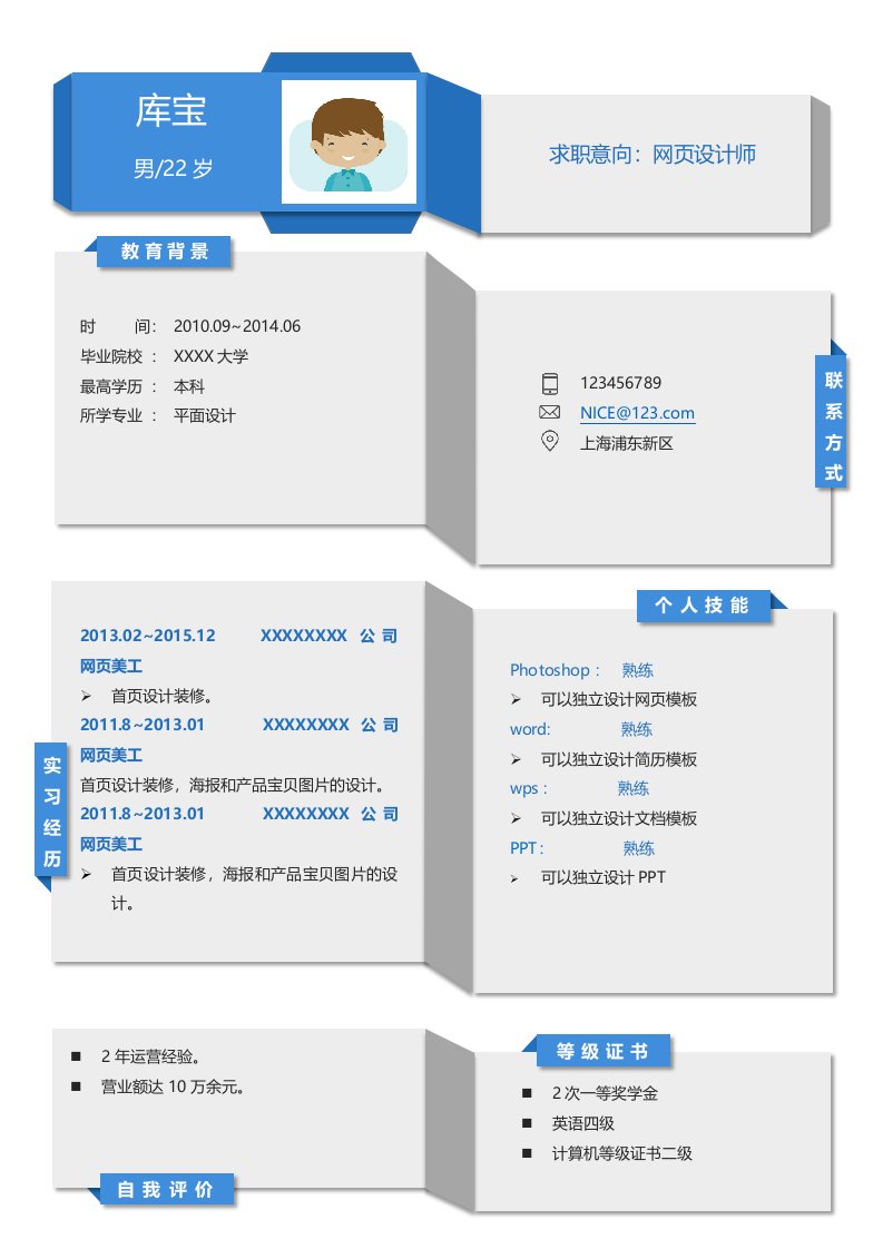 【公益知识库zscc.club】简历模板