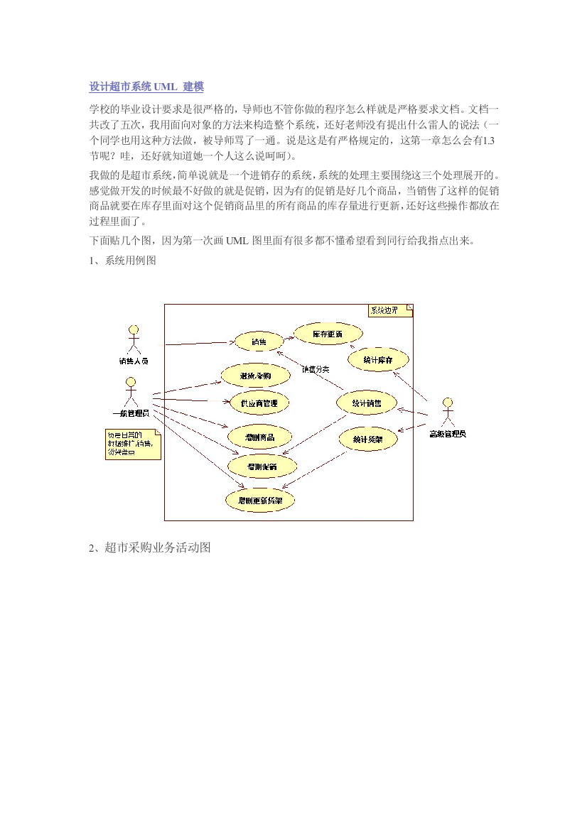 超市系统rationalroseUML建模