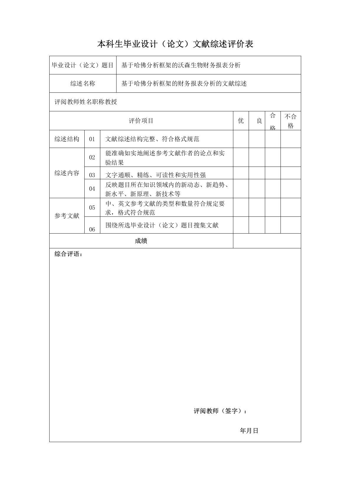 基于哈佛分析框架的财务报表分析的文献综述