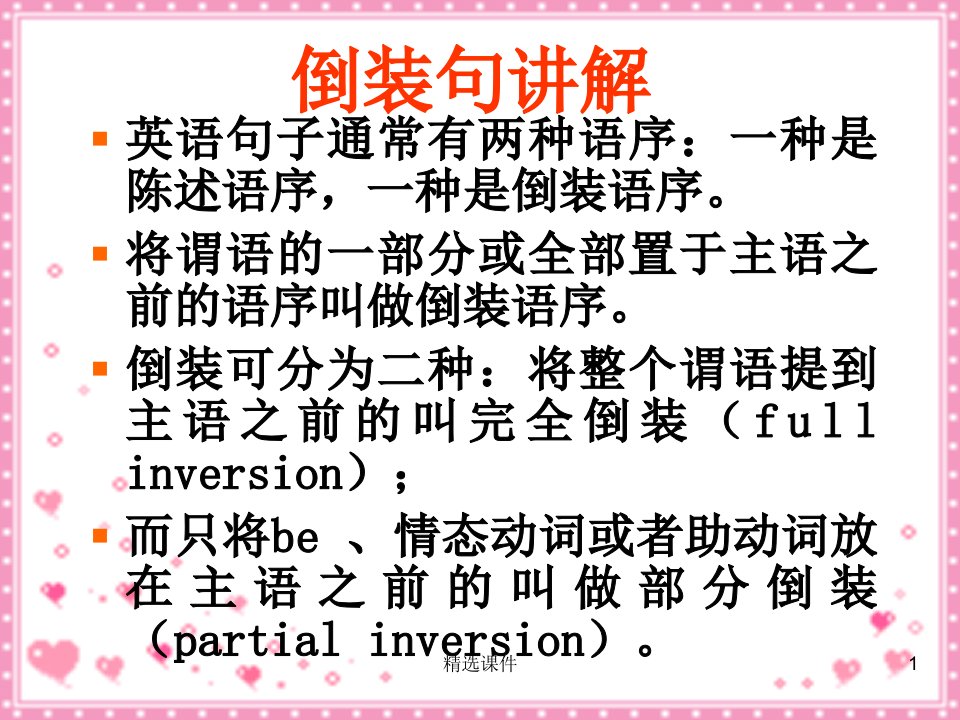 初中英语英语倒装句PPT