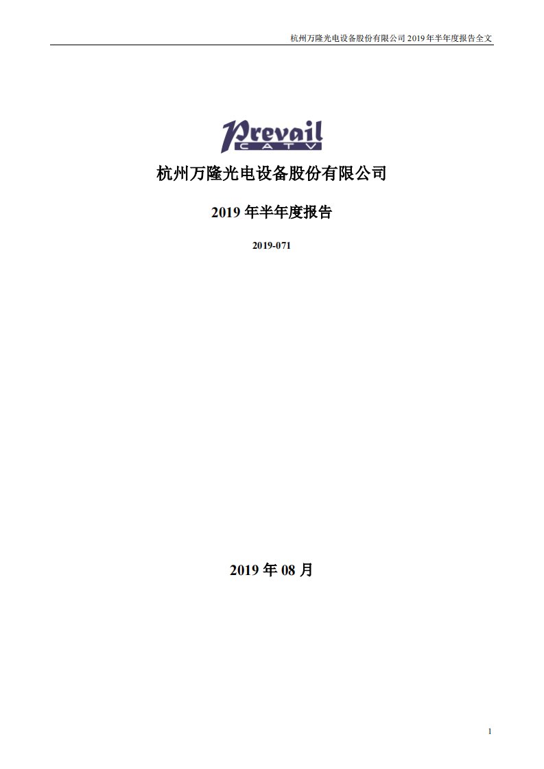 深交所-万隆光电：2019年半年度报告-20190830