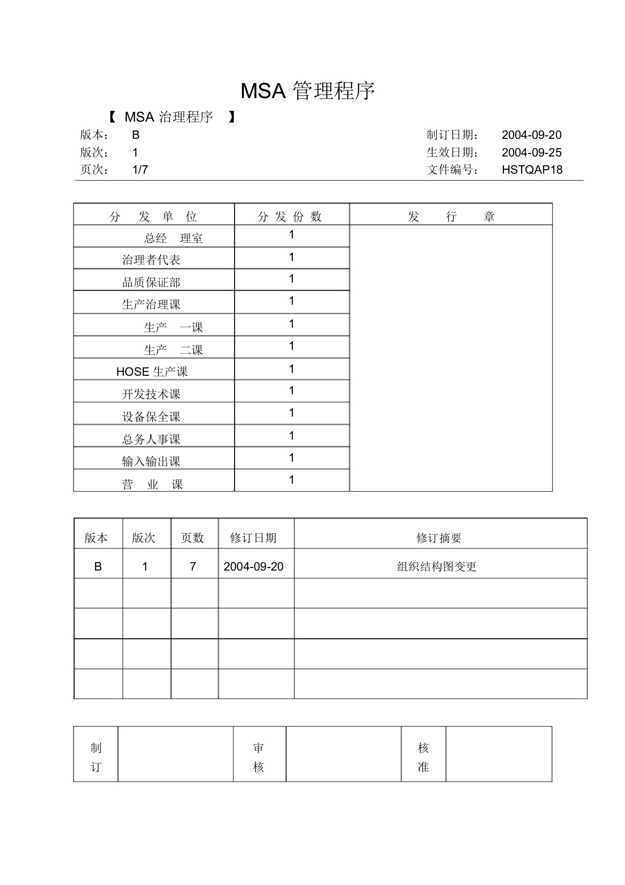 MSA管理程序