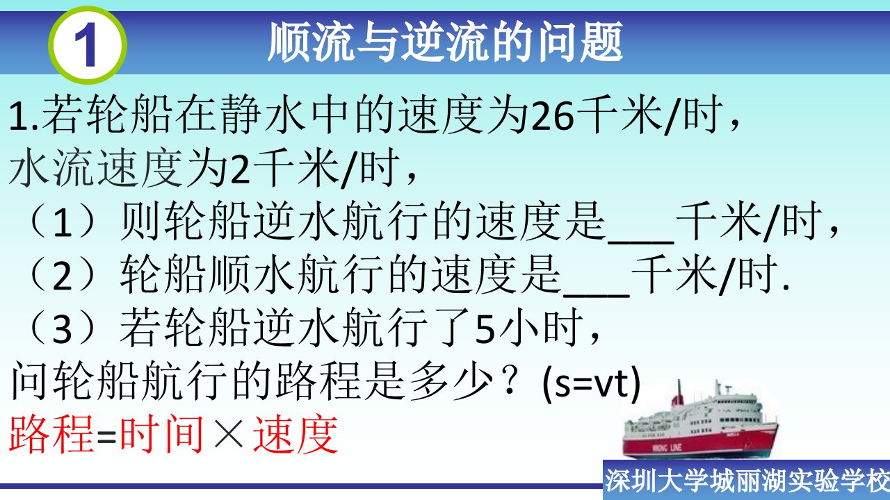 顺流与逆流的问题(应用一元一次方程)