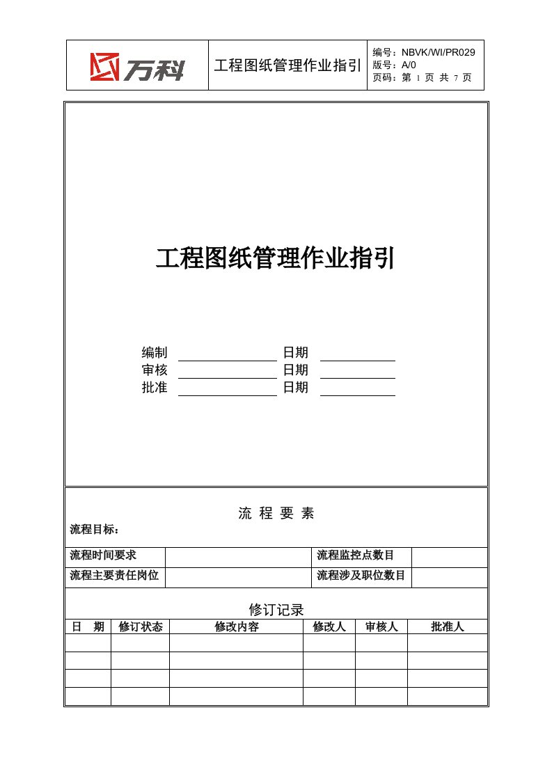 精选NBVK-WI-PR029工程图纸管理作业指引