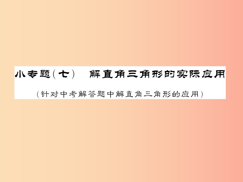 课标版通用2019中考数学总复习第二轮小专题集训题型专攻小专题七习题课件