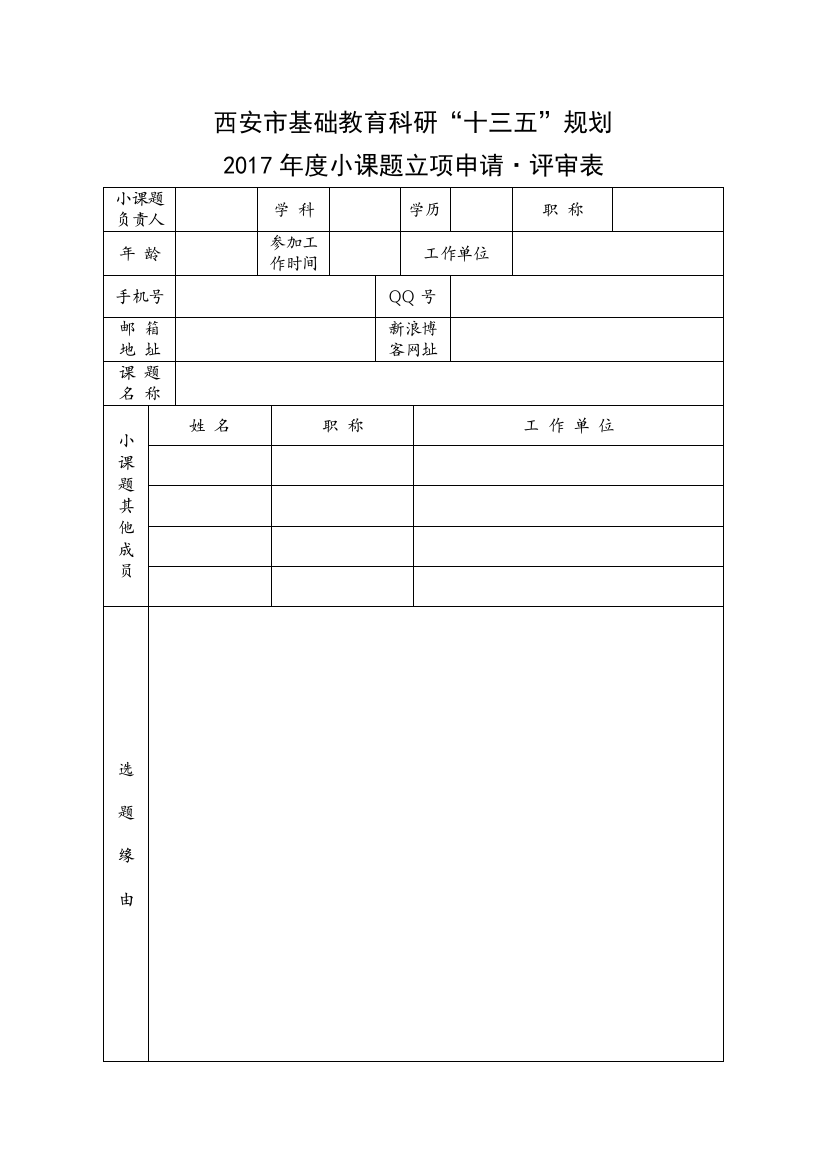 附件6：小课题研究申请_评审表