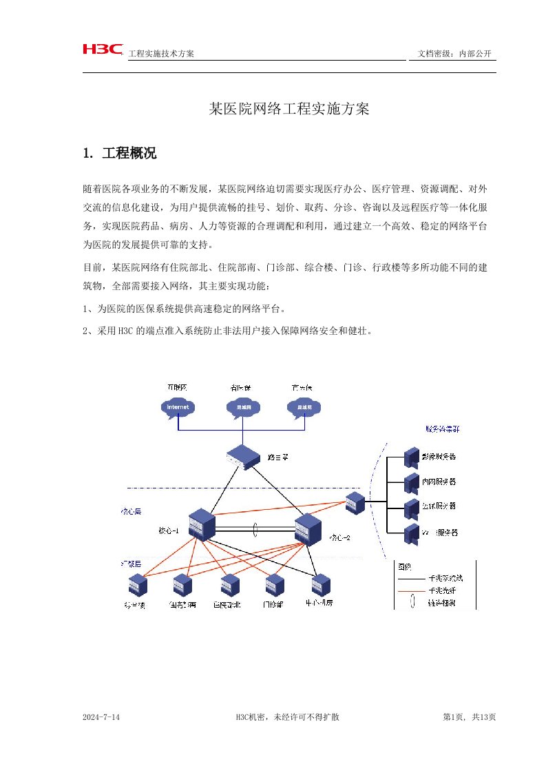 医院网络工程实施方案