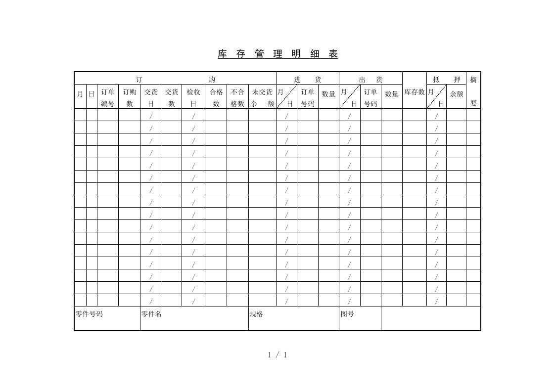 库存管理明细表