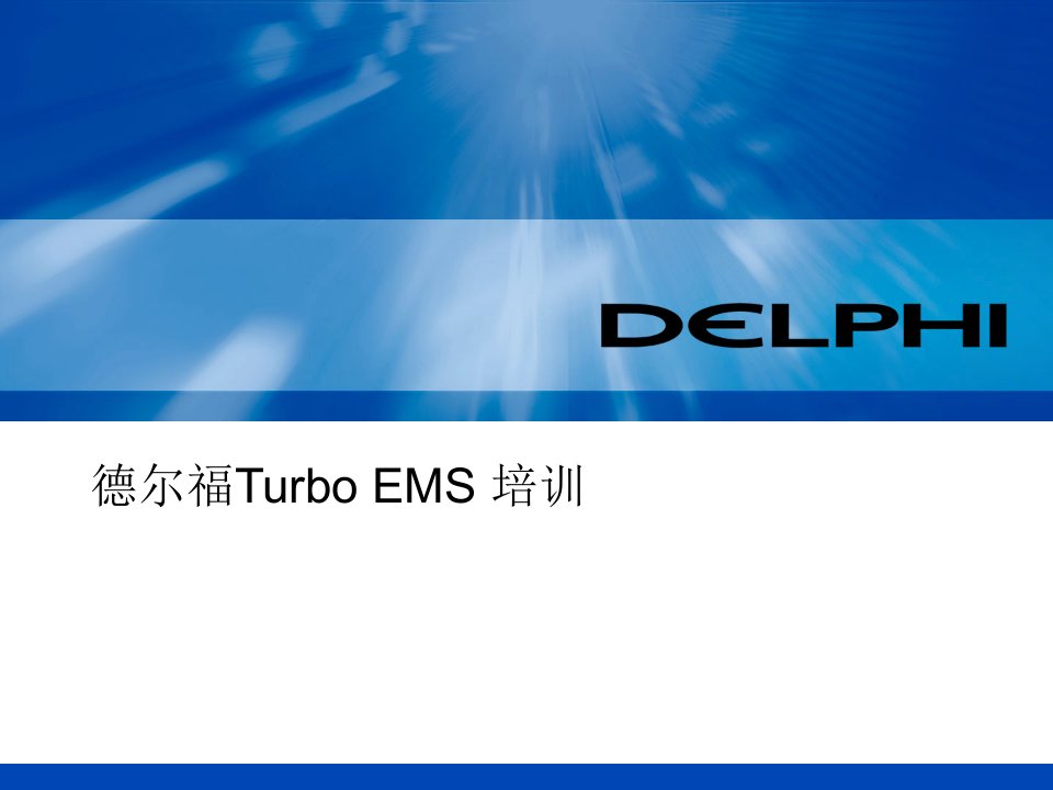 德尔福TurboEMS培训