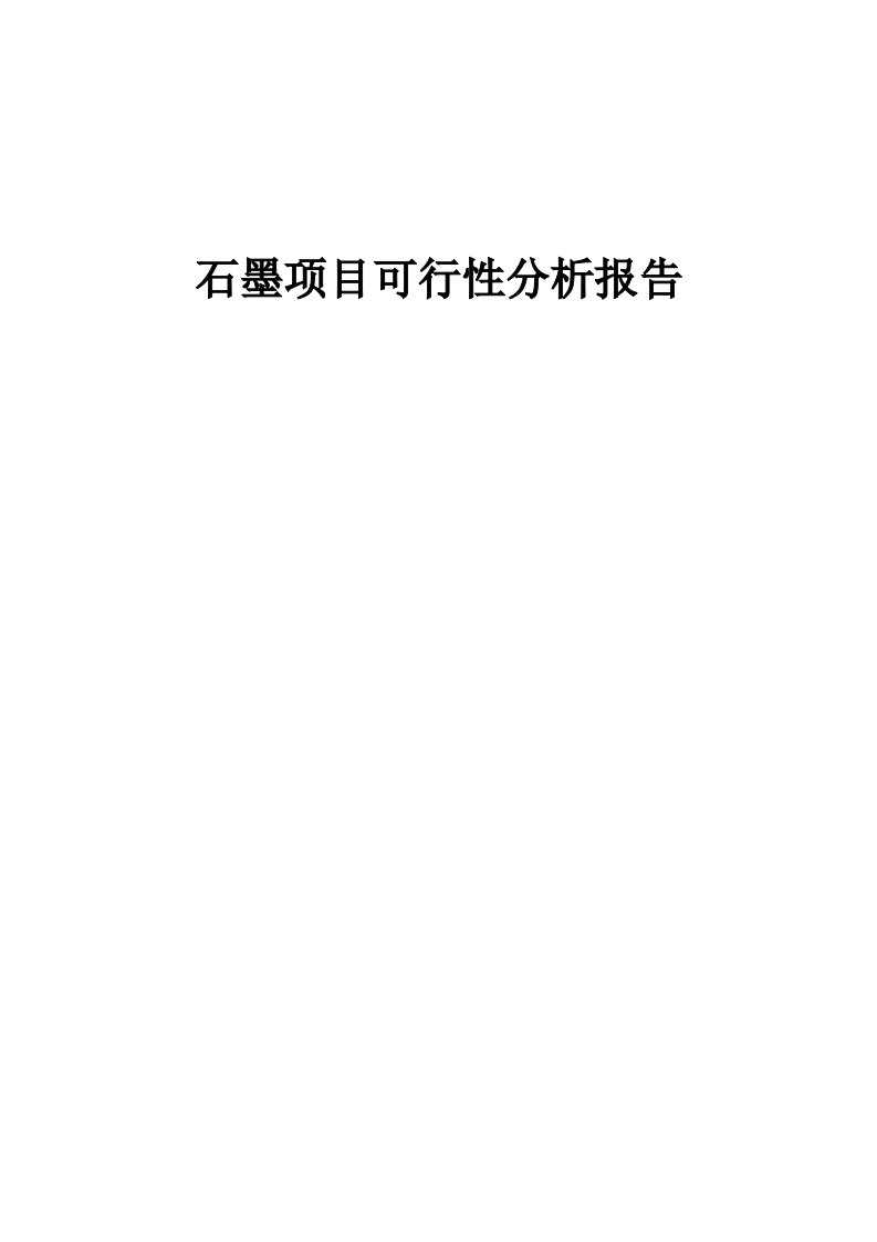 石墨项目可行性分析报告