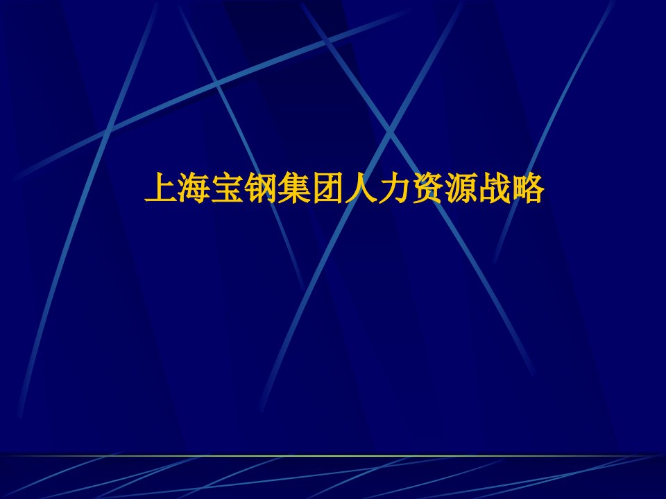 上海宝钢人力战略