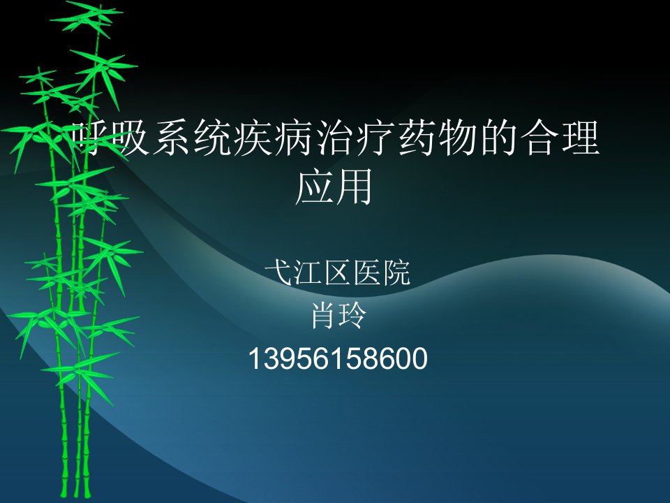 呼吸系统合理用药-课件PPT（演示稿）