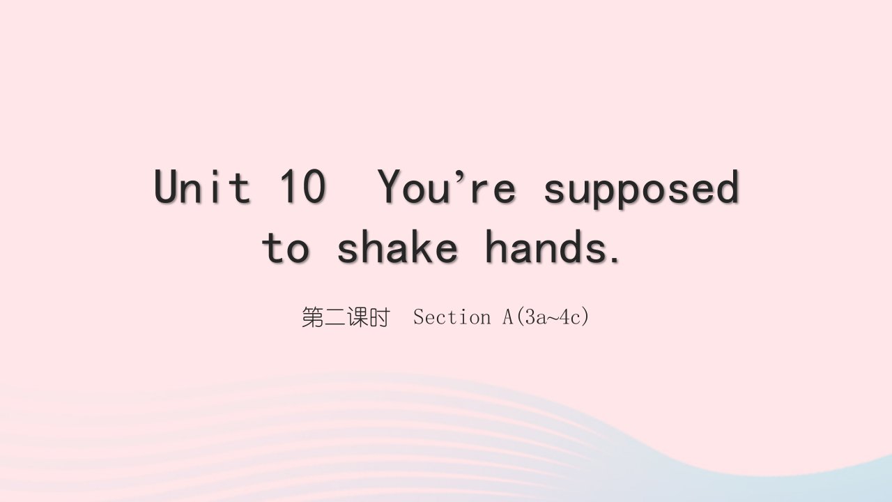 2022九年级英语全册Unit10You'resupposedtoshakehands第二课时SectionA3a_4c习题课件新版人教新目标版