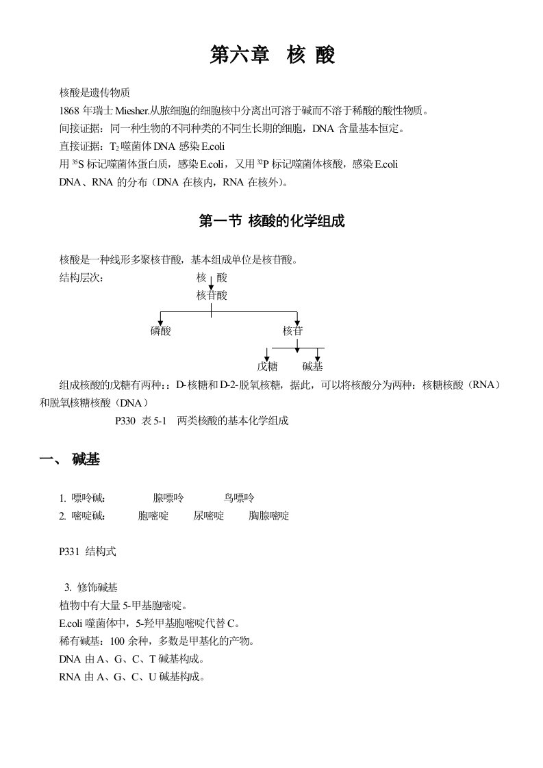 生物化学讲义第六章核酸