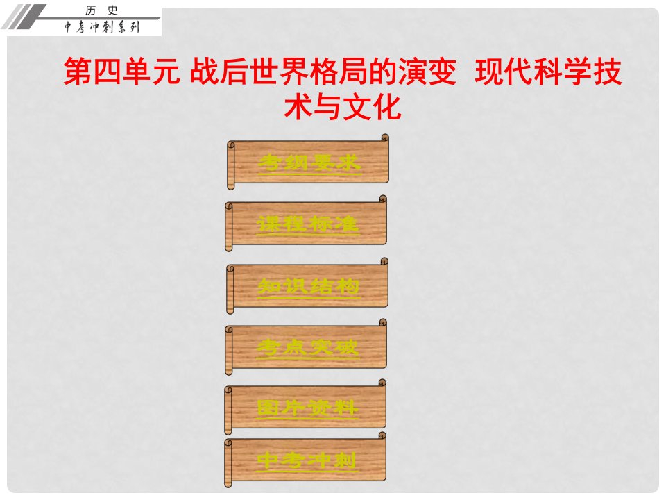 广东省中考历史总复习冲刺