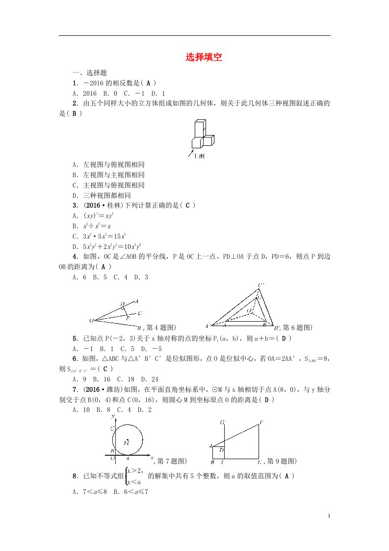 中考数学总复习