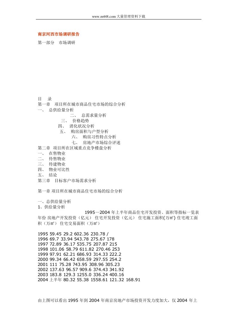 南京河西市场调研报告(DOC11)-市场调研