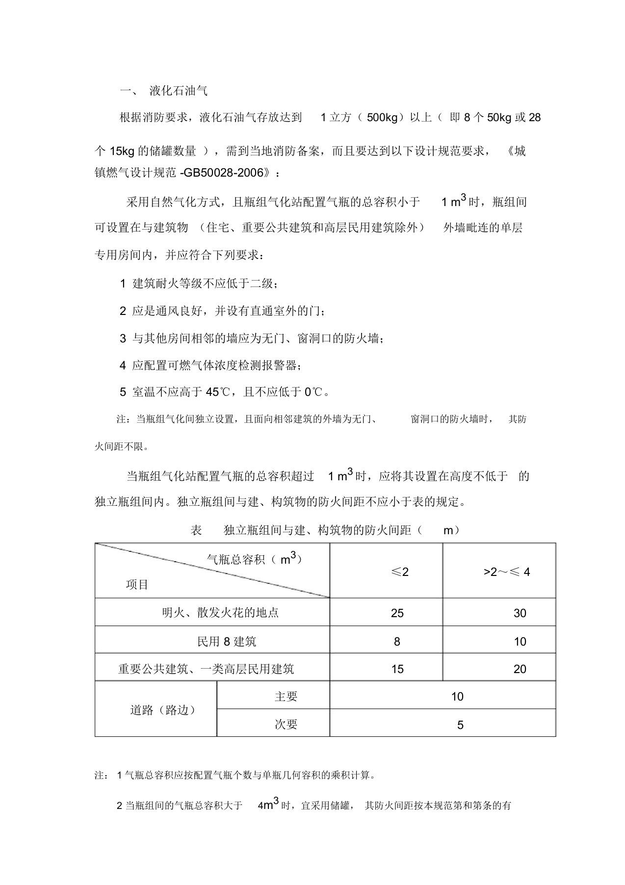 液化石油气存放要求