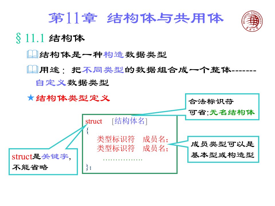 高级语言程序设计C-结构体共用体枚举类型