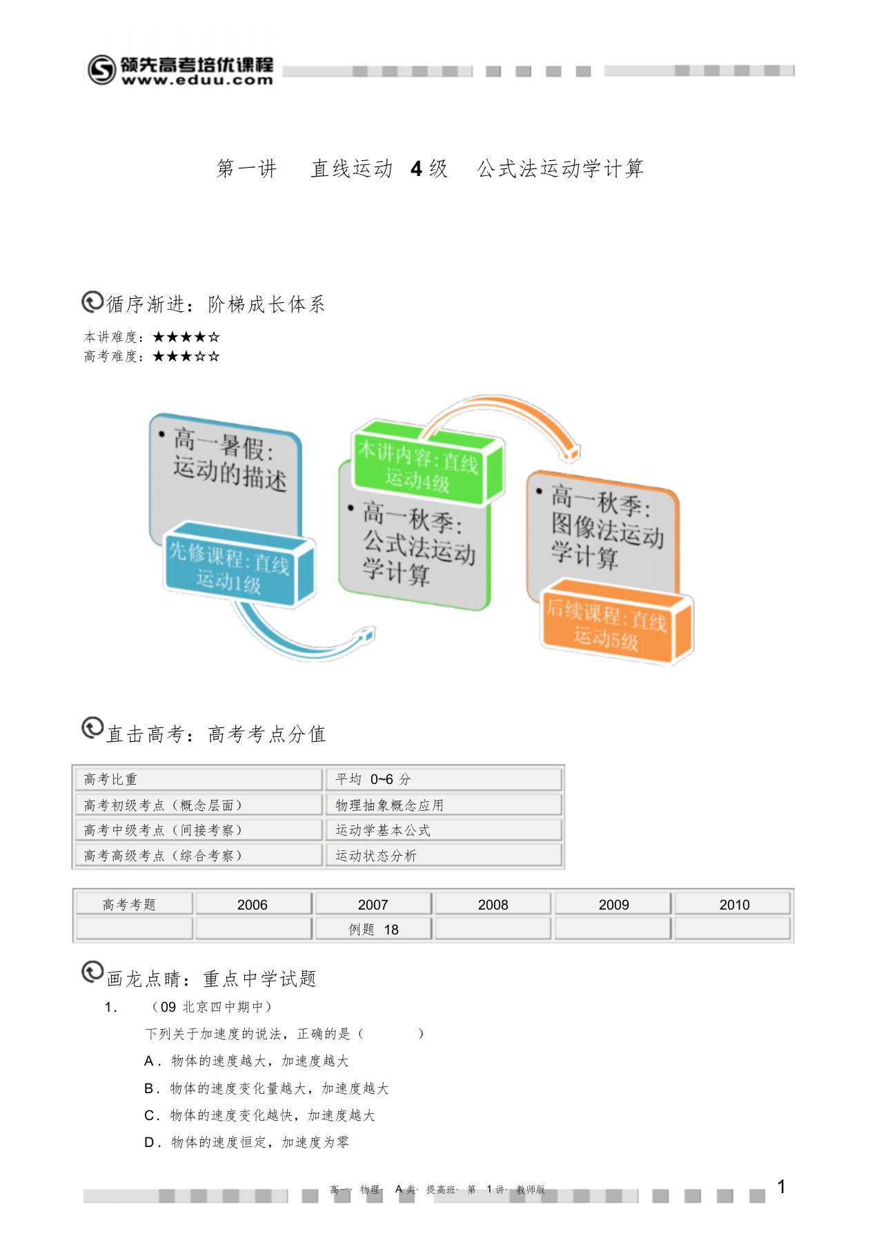 学而思高一物理讲义文件