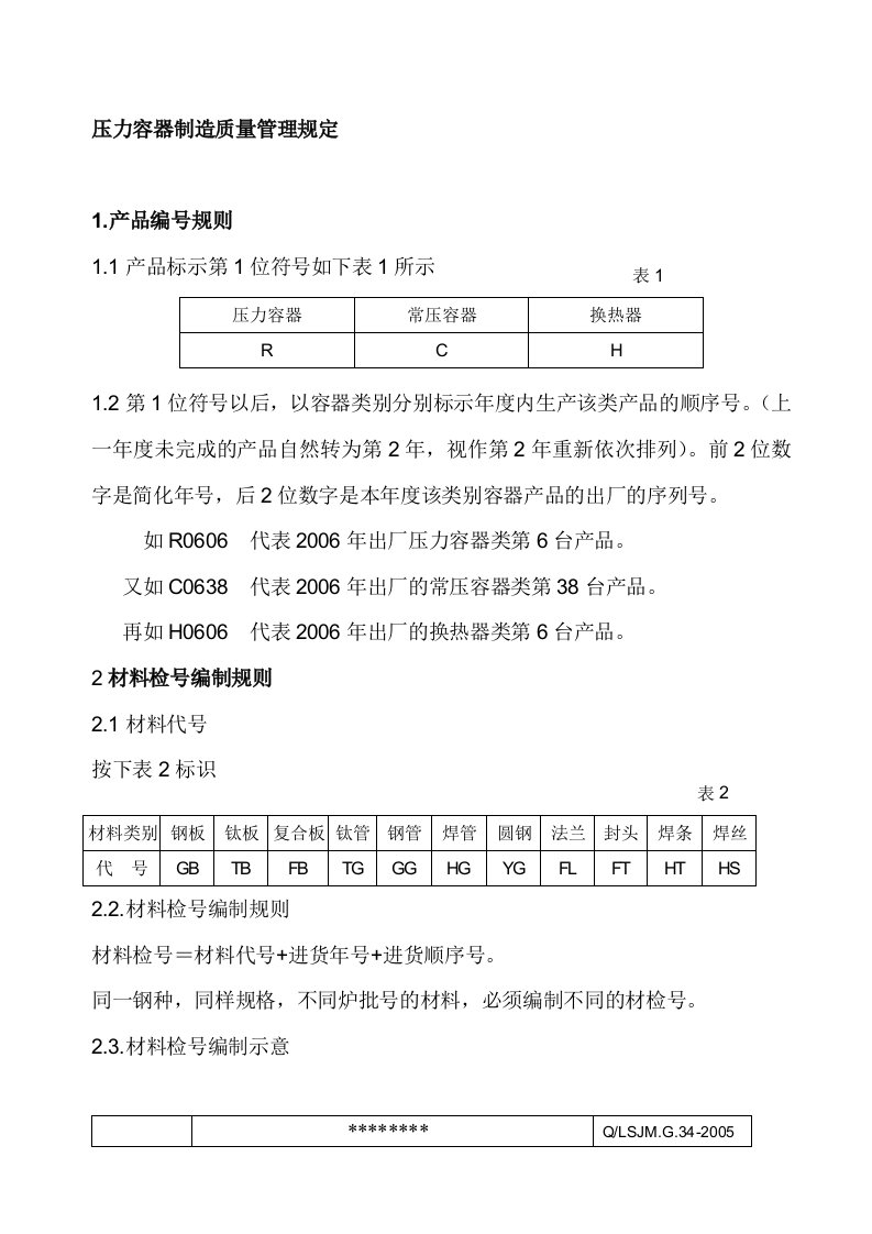 压力容器制造质量管理规定