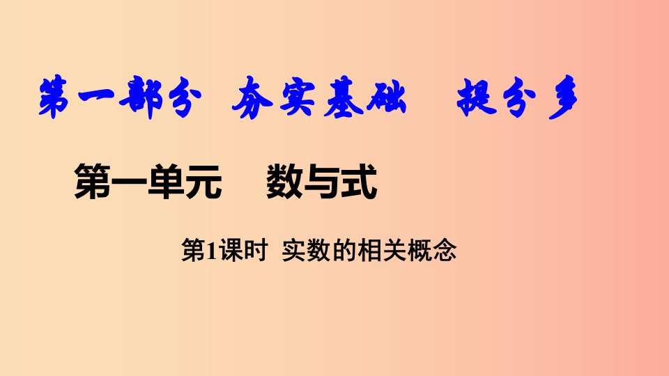 2019中考数学复习第1课时实数的相关概念课件