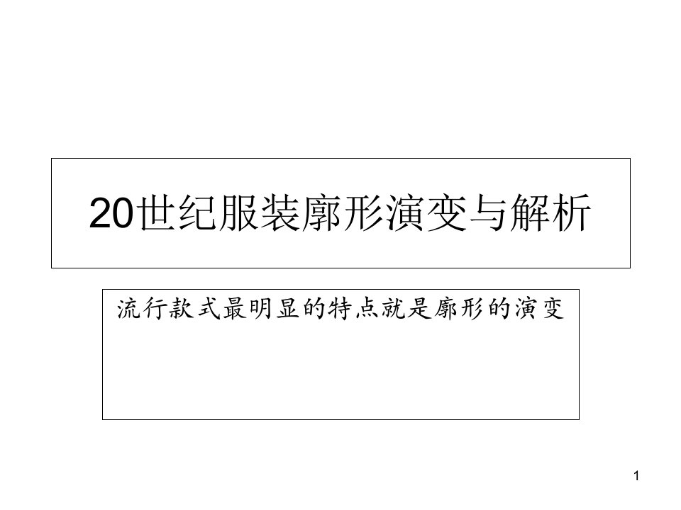 20世纪服装廓形演变与解析(很重要)ppt课件