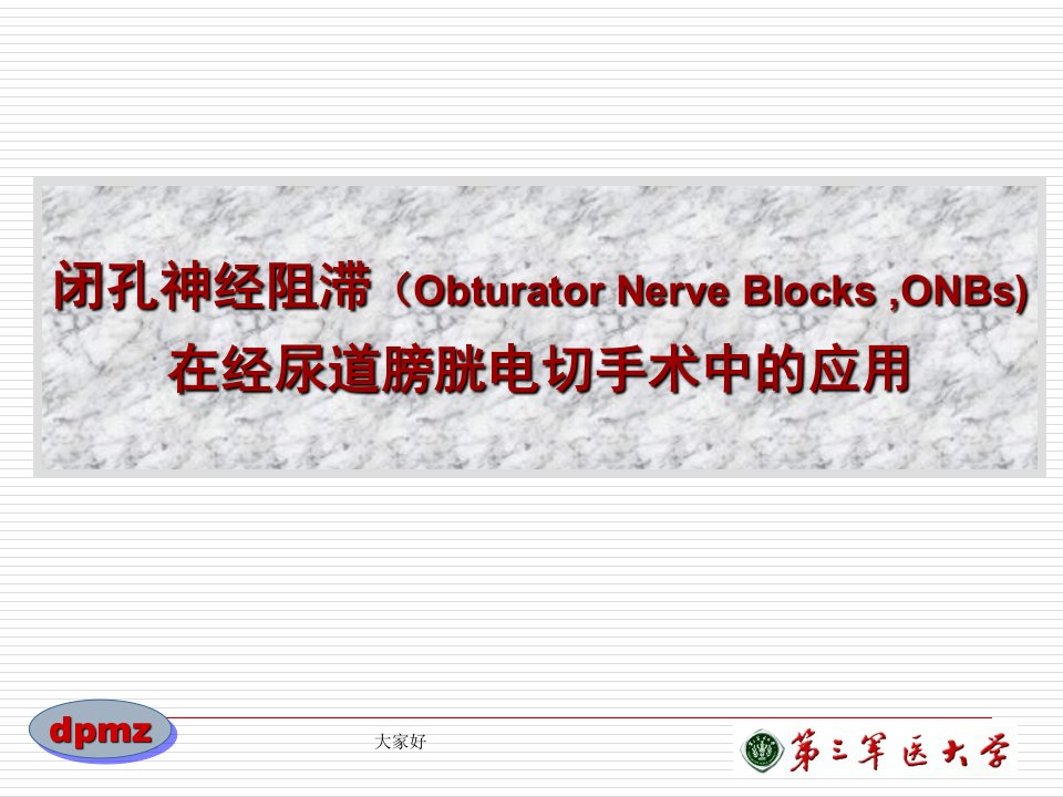 闭孔神经阻滞