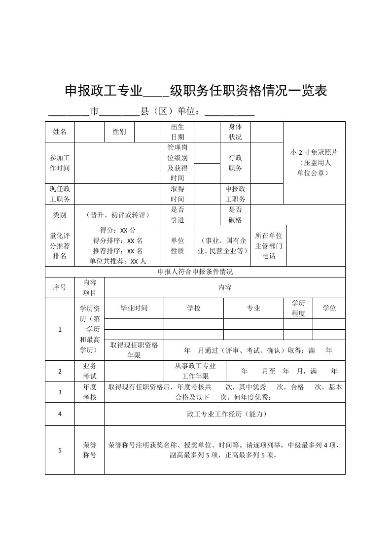 申报政工专业