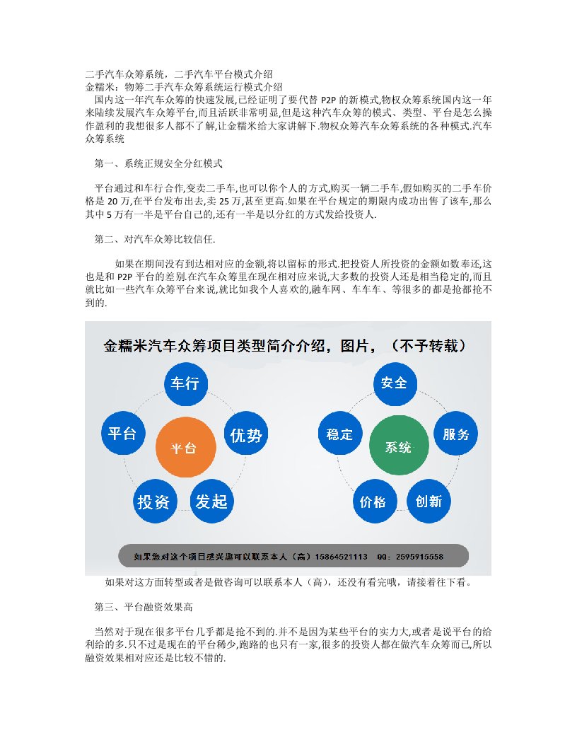 汽车众筹系统二手汽车平台运营模式介绍