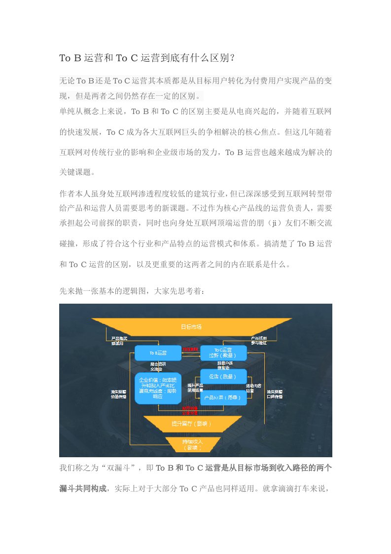 ToB运营和ToC运营到底有什么区别