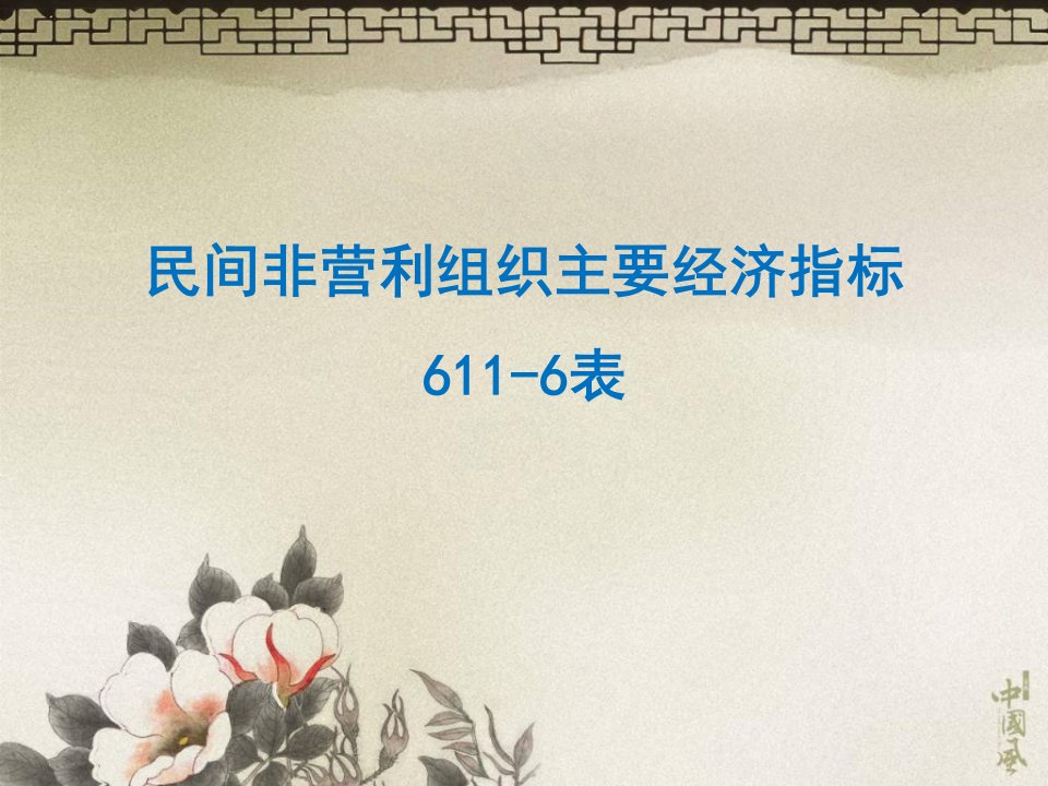 民间非营利组织主要经济指标6116表