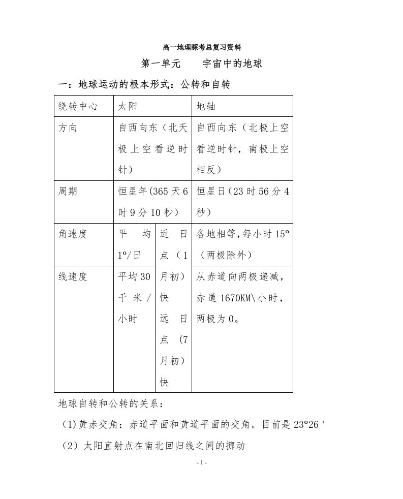 高一地理会考复习资料[1]