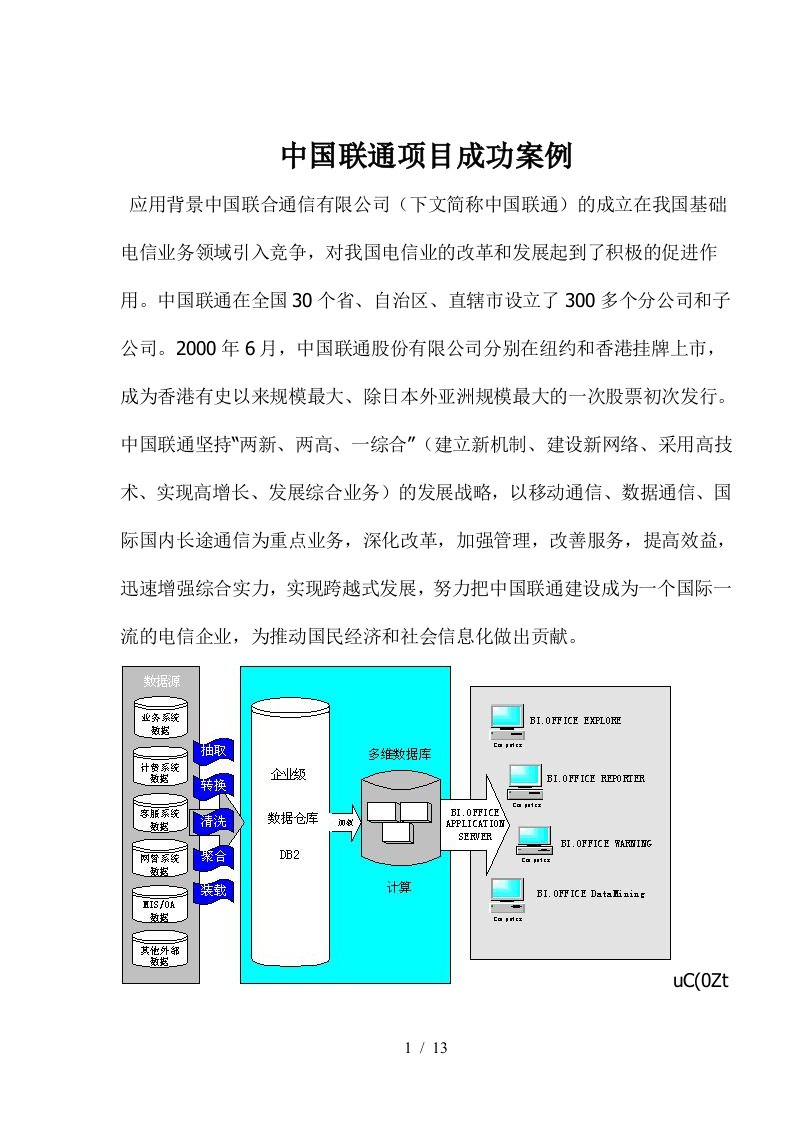 中国联通项目成功案例探讨