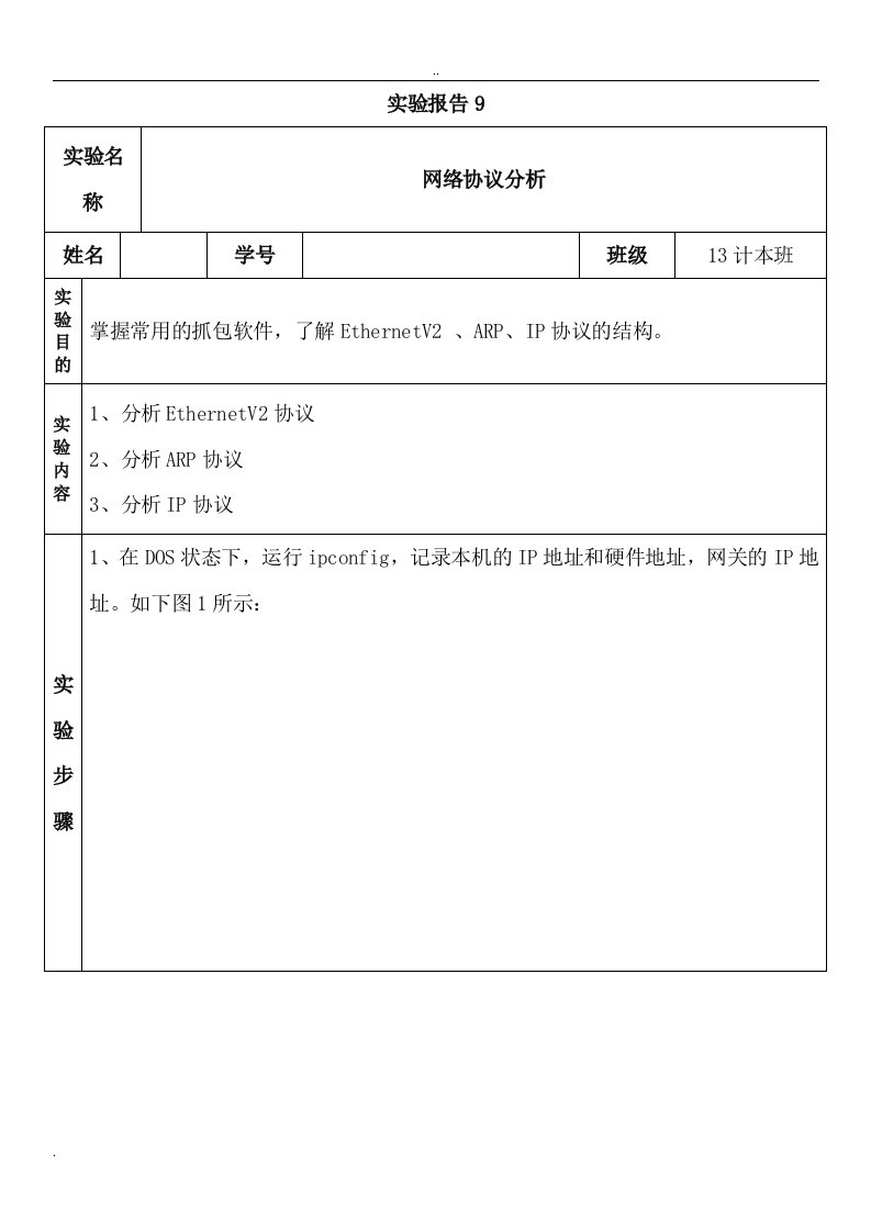 网络协议分析实验报告