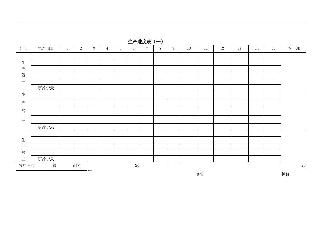 【管理精品】生产进度表(一)