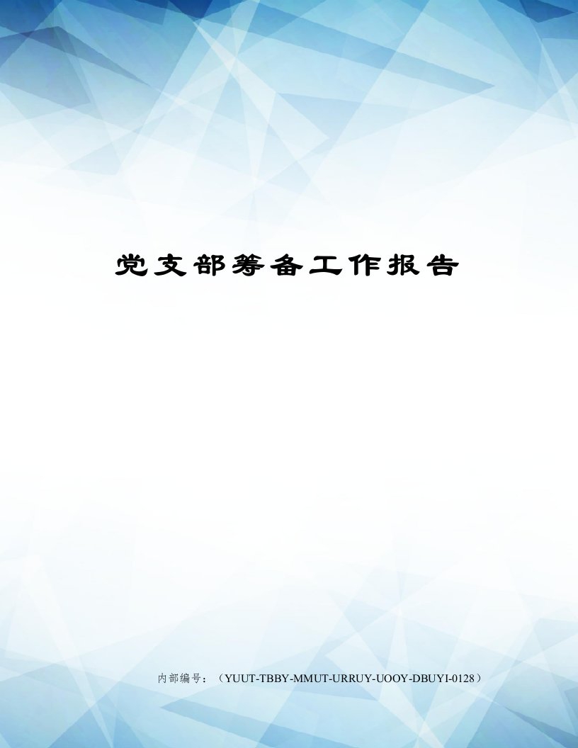 党支部筹备工作报告