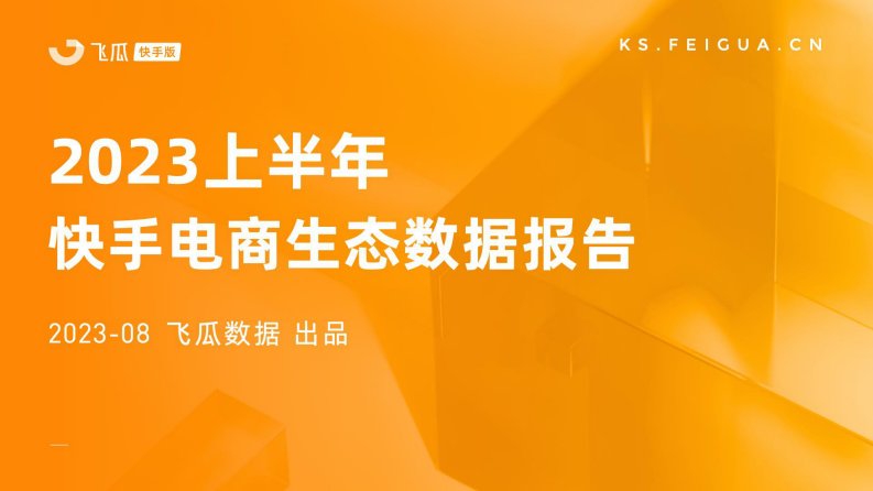 飞瓜数据-2023上半年快手电商生态数据报告-20230901