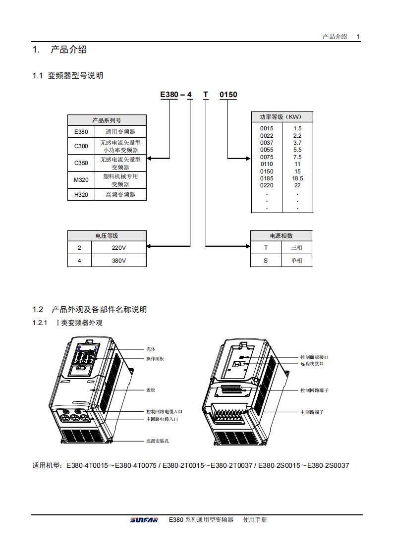 e380变频器说明书