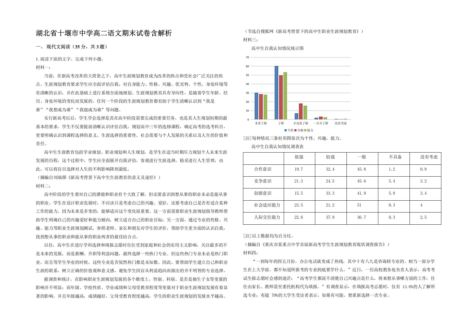 湖北省十堰市中学高二语文期末试卷含解析