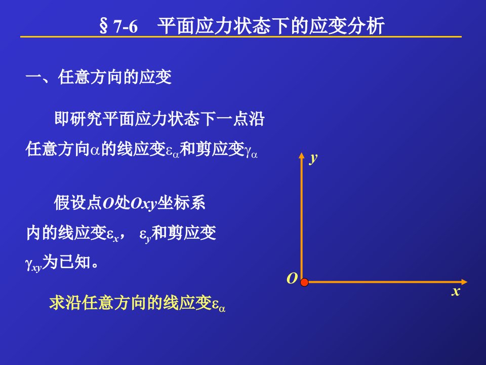 平面应力状态下的应变分析