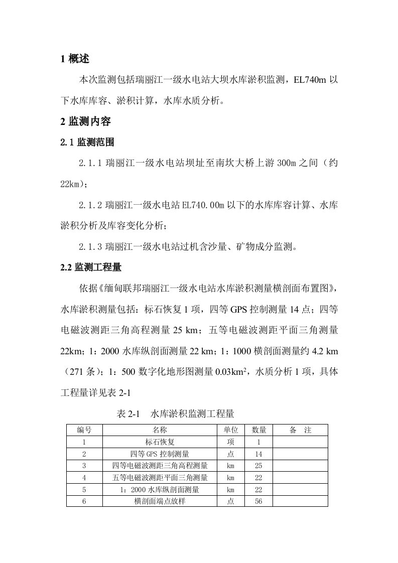 水电站库容测量方案